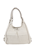 Maggie Madison Woven Bag, £130, Handbags, White, Leather, Front view